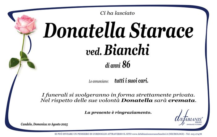 Donatella Starace, ved. Bianchi