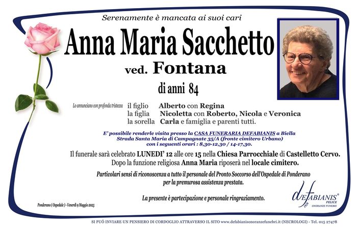 Anna Maria Sacchetto, in Fontana
