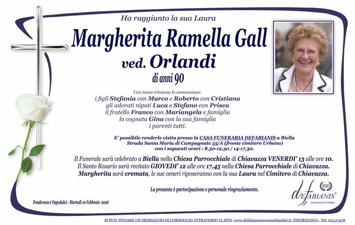 Margherita Ramella Gall, ved. Orlandi