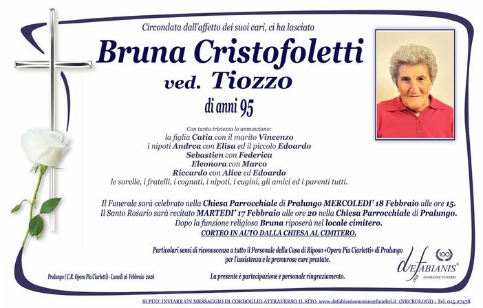 Bruna Cristofoletti, ved. Tiozzo