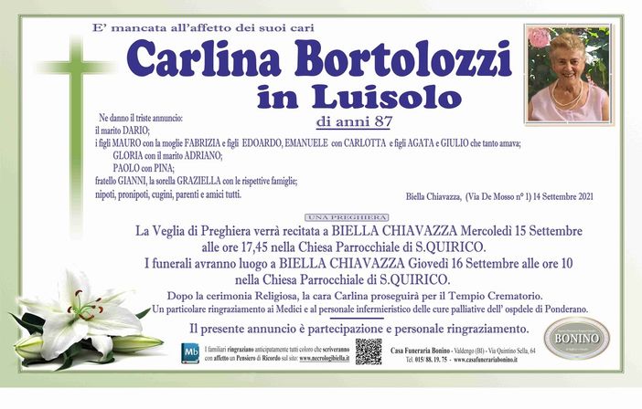 Carlina Bortolozzi in Luisolo