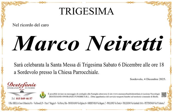 Marco Neiretti - Trigesima
