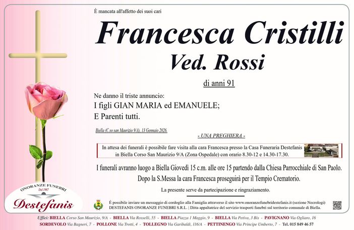Francesca Cristilli, ved. Rossi