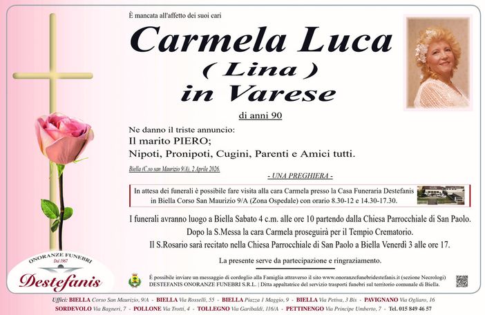 Carmela Luca (Lina) in Varese