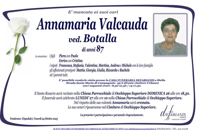 Annamaria Valcauda ved. Botalla