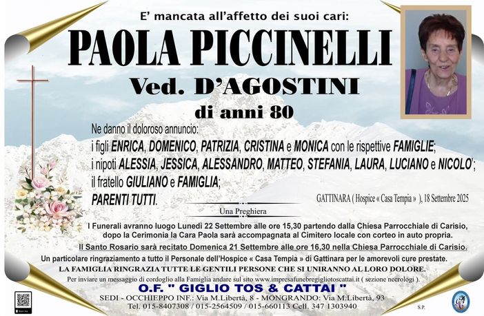 Paola Piccinaelli, ved D'Agostini