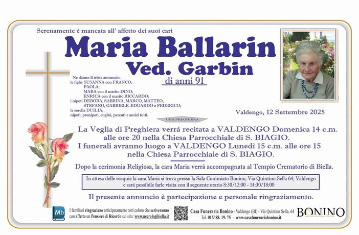 Maria Ballarin, ved. Garbin