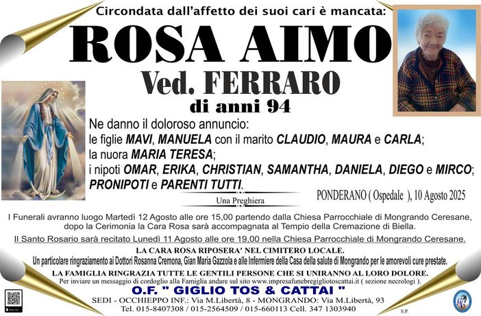 Rosa Aimo, Ved. Ferraro