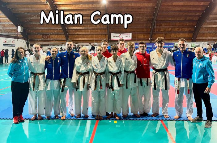 Funakoshi 1976 al Milan Karate Camp con i campioni del mondo