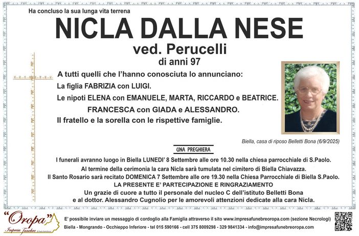 Nicla Dalla Nese, ved. Perucelli
