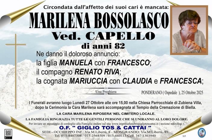 Marilena Bossolasco, ved. Capello