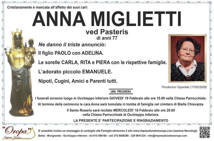 Anna Miglietti, ved. Pasteris