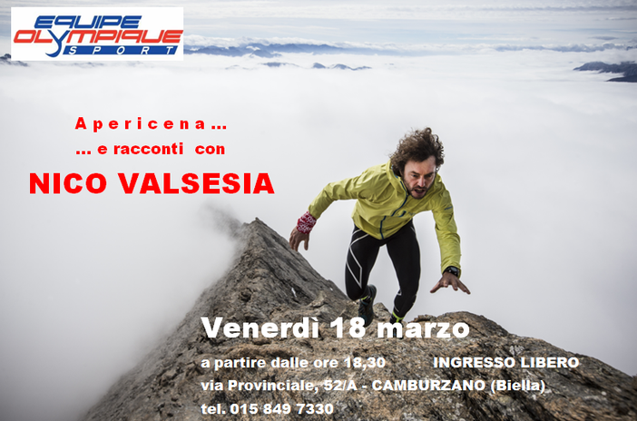 Camburzano: Apericena e racconti con l'atleta Nico Valsesia Camburzano: Apericena e racconti con l'atleta Nico Valsesia