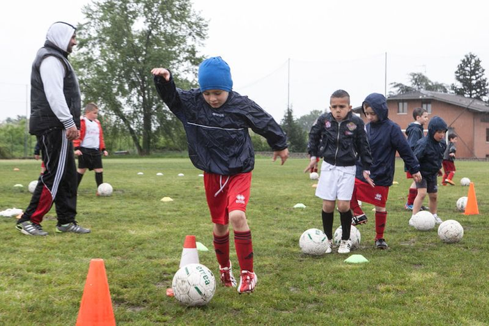 I piccoli calciatori della Pro Candelo Sandigliano al Milan Camp