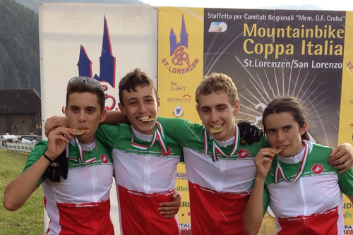 Xillo campione italiano di mountain bike con la  squadra piemontese