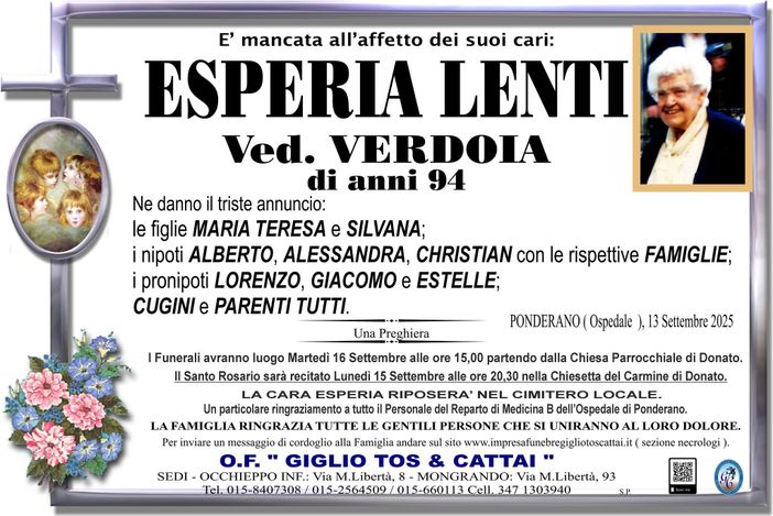 Esperia Lenti, ved. Verdoia