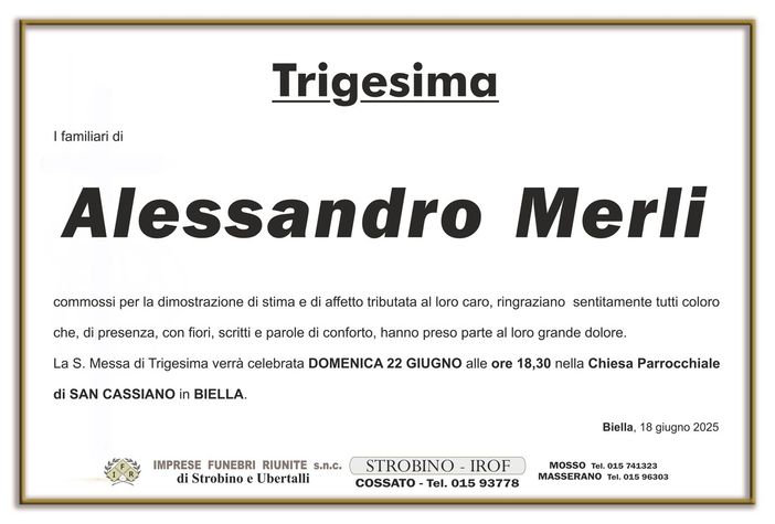 Alessandro Merli - Trigesima