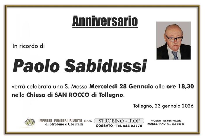 Paolo Sabidussi - Anniversario