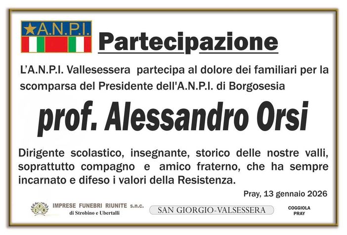Prof. Alessandro Orsi, Partecipazione
