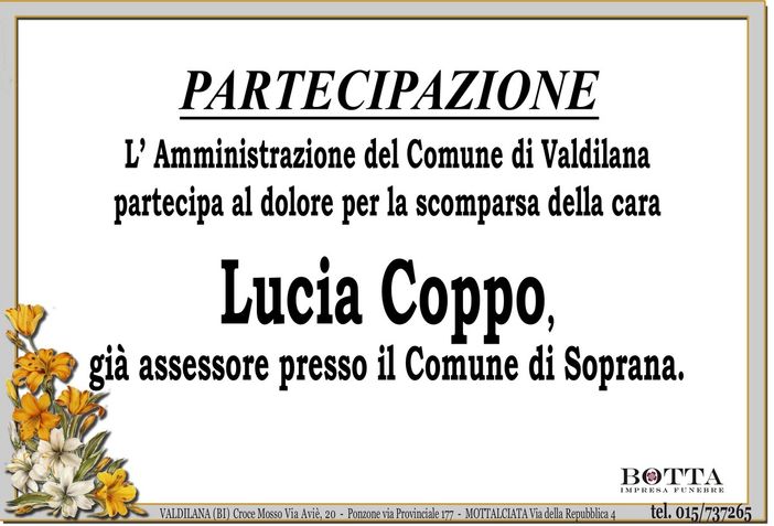Lucia Coppo, in Broglia Fratin - Partecipazione