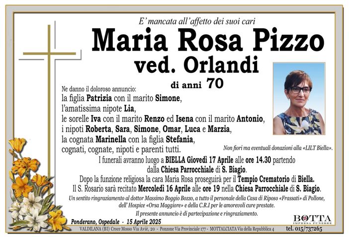 Maria Rosa Pizzo, ved. Orlandi