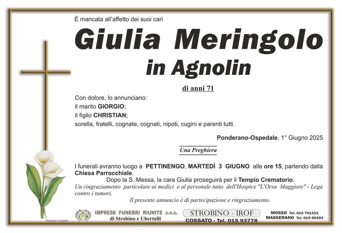 Giulia Meringolo, in Agnolin