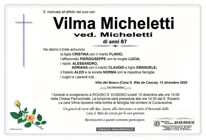 Vilma Micheletti, ved. Micheletti