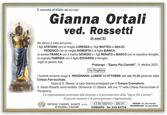 Gianna Ortali, ved Rossetti