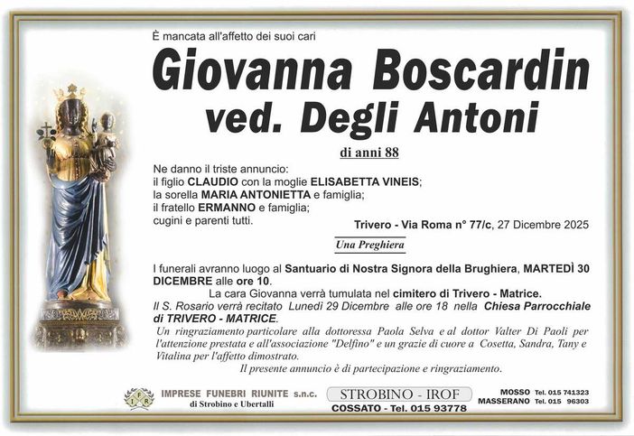 Giovanna Boscardin, ved. Degli Antoni
