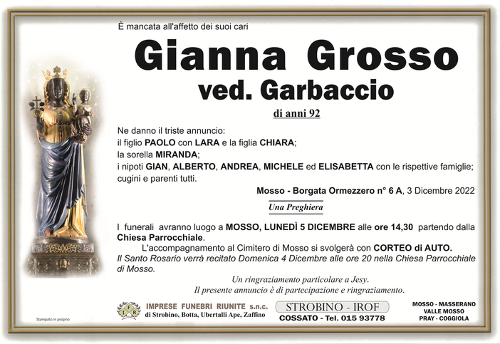 Gianna Grosso, ved. Garbaccio