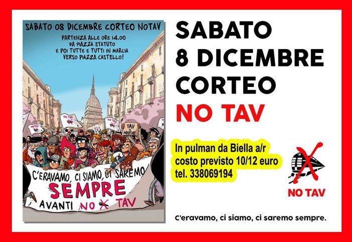 In pullman da Biella per manifestazione NO TAV a Torino