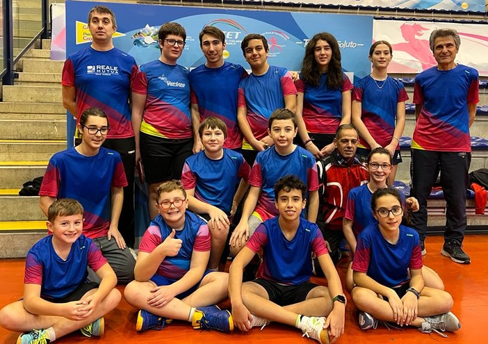 La formazione del TT. Biella al Grand Prix di Biella, con i tecnici Jaroslaw Klamut, Gilberto Ciarmatori e Eric Acquadro