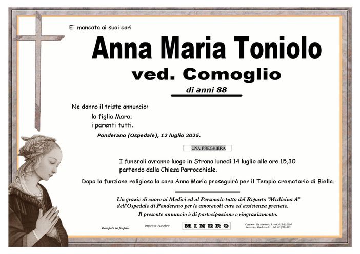 Anna Maria Toniolo ved. Comoglio