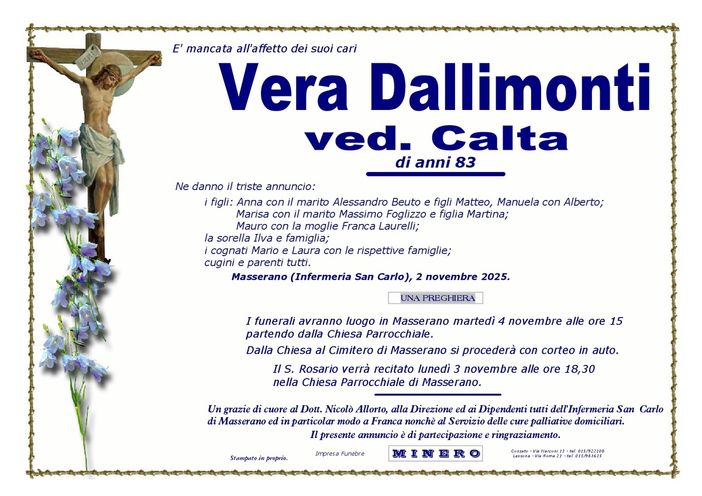 Vera Dallimonti, ved. Calta