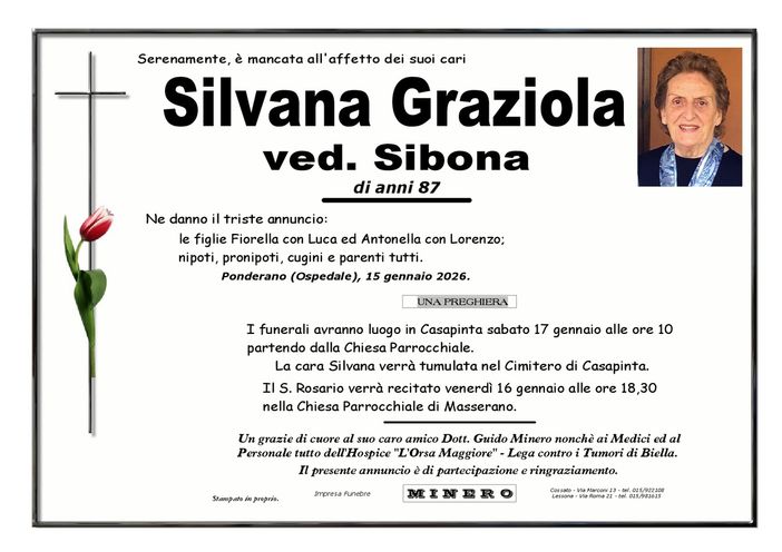 Silvana Graziola, ved. Sibona