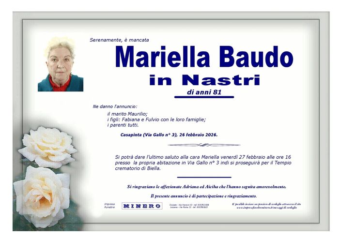 Mariella Baudo in Nastri