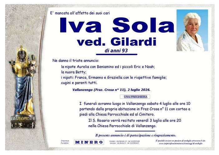 Iva Sola, ved. Gilardi