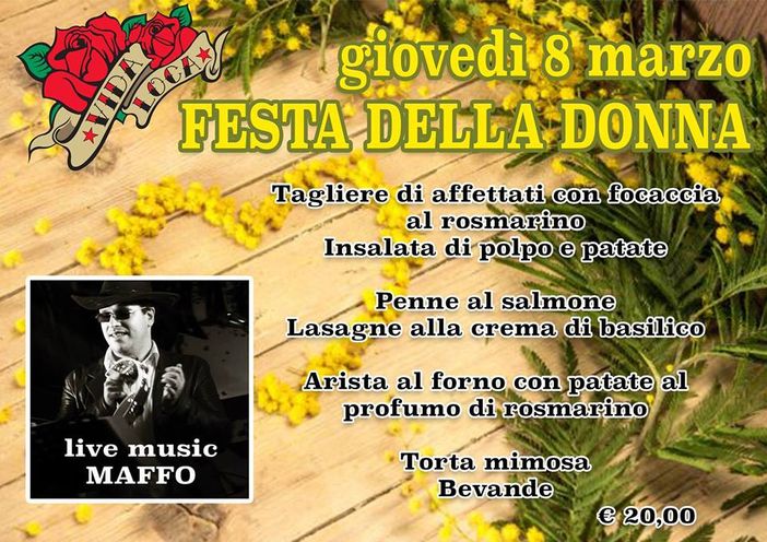 Questa sera, "Festa della Donna" al Vida Loca Questa sera, "Festa della Donna" al Vida Loca