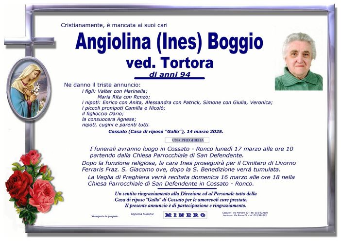Angiolina (Ines) Boggio, ved. Tortora