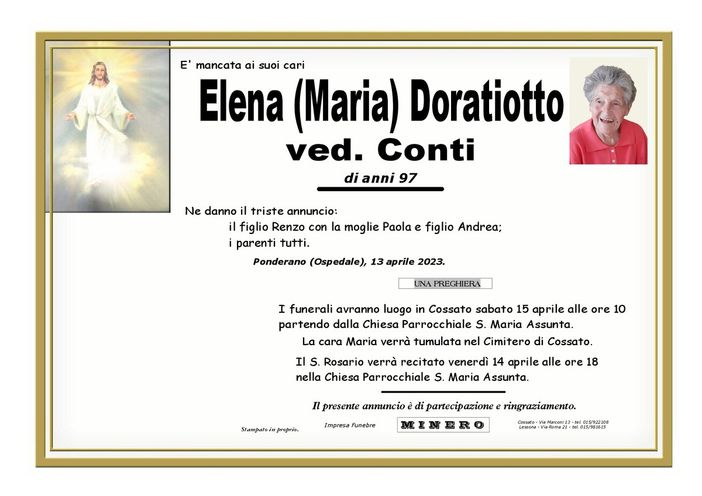 Elena (Maria) Doratiotto, Ved. Conti
