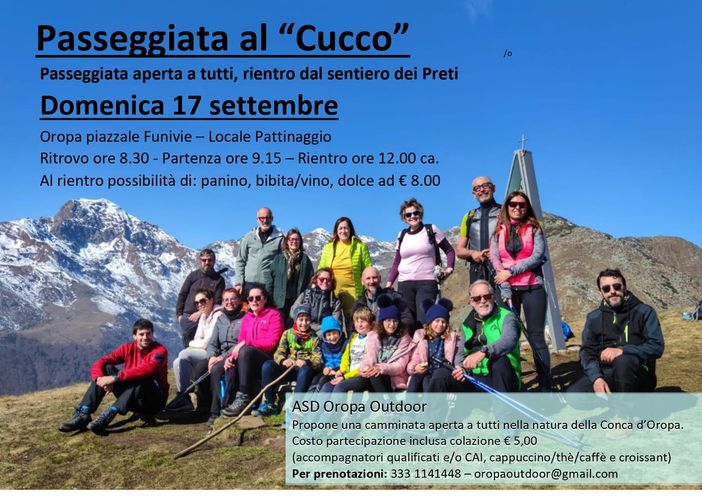 Oropa Outdoor: la passeggiata al Cucco, sul sentiero dei Preti. Oropa Outdoor: la passeggiata al Cucco, sul sentiero dei Preti.