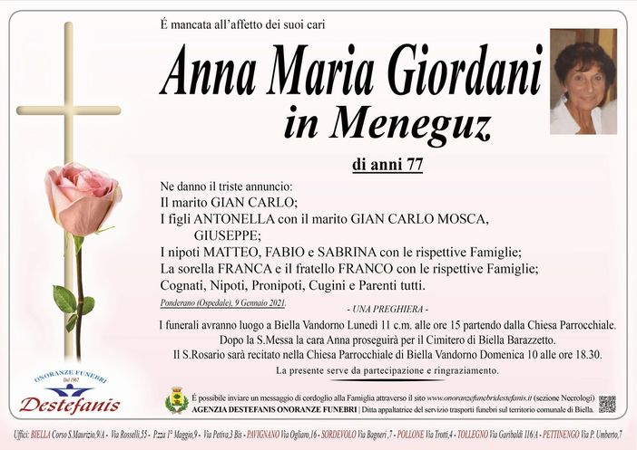 Anna Maria Giordani in Meneguz