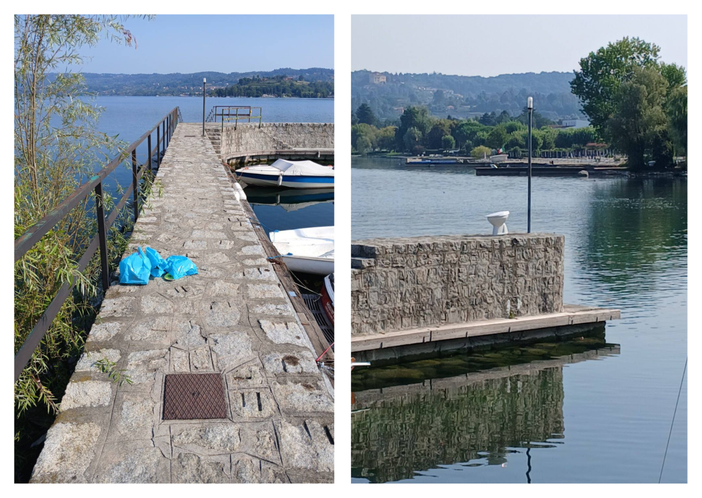 Viverone, rifiuti e wc abbandonato in riva al lago FOTO di Luca Tumbarello