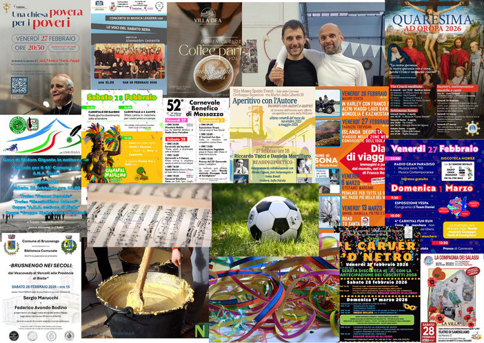 Tante cosa da fare a Biella nel we del 27, 28 febbraio e 1 marzo