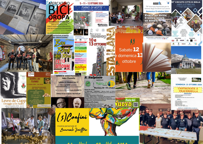 Tante cose da fare a Biella e provincia oggi 13 ottobre Tante cose da fare a Biella e provincia oggi 13 ottobre
