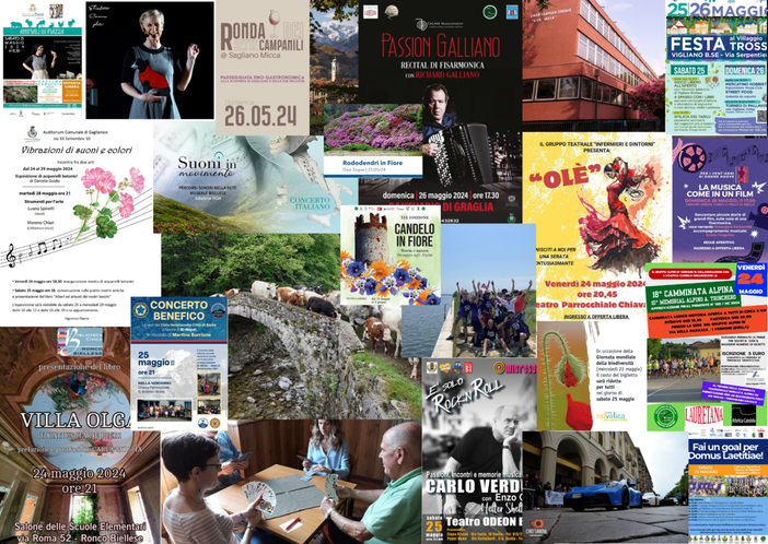 I consigli del fine settimana di newsbiella.it, gli eventi del 24, 25 e 26 maggio