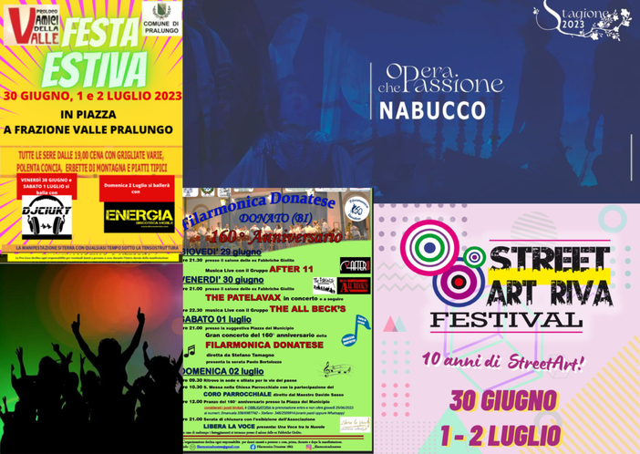 I consigli di newsbiella.it per gli eventi del fine settimana 30 giugno, 1 e 2 luglio