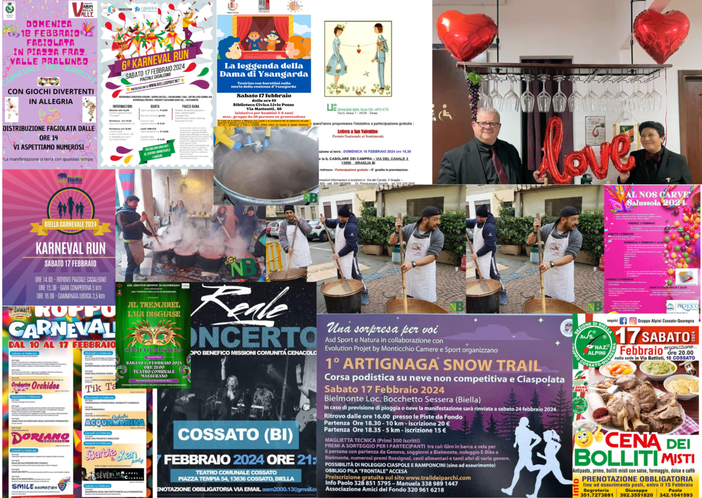 I consigli di newsbiella.it per il fine settimana 16, 17 e 18 febbraio