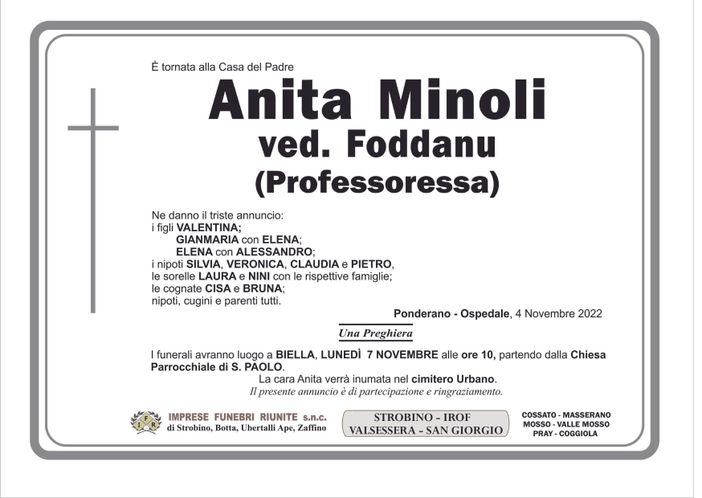 Anita Minoli, Ved.Foddanu