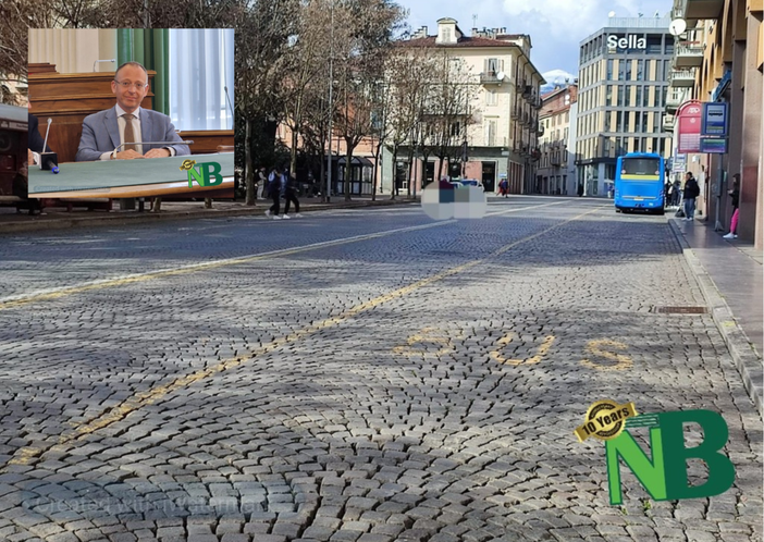 Piazza Vittorio Veneto a Biella pedonale, a metà marzo apre il cantiere